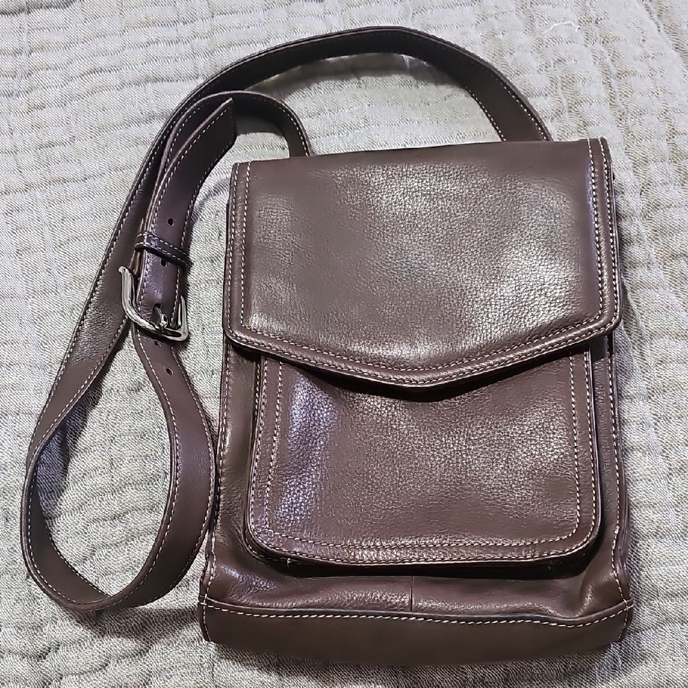 Men's Brown Leather Crossbody Bag